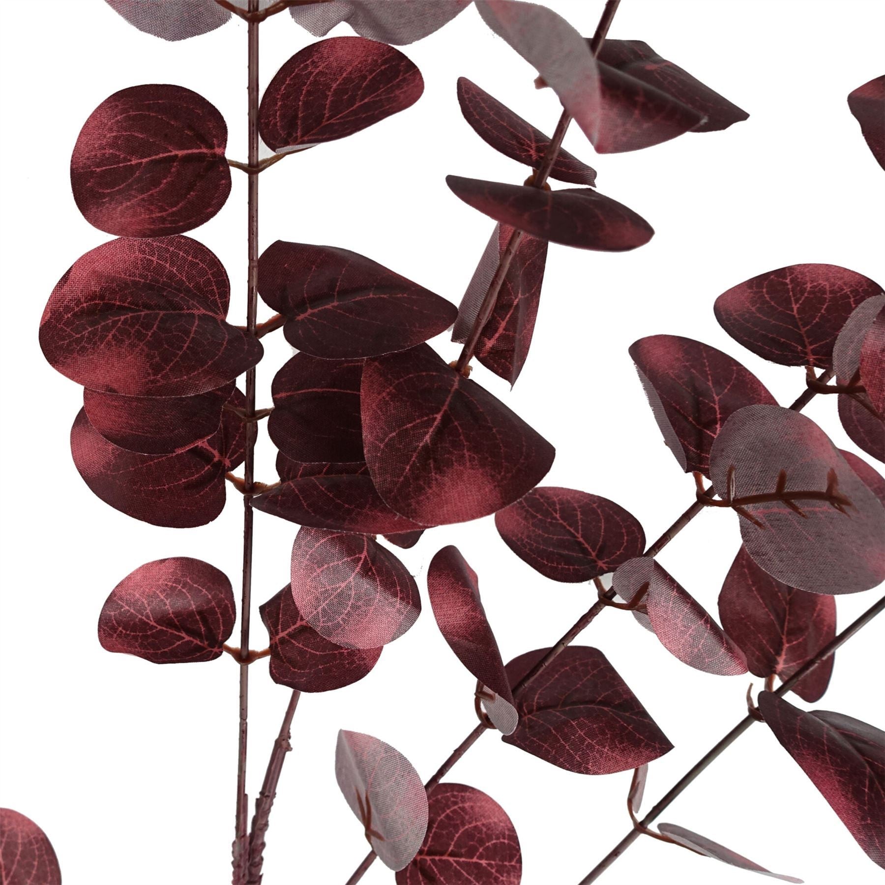 Pack of 6 x 100cm Artificial Eucalyptus Foliage Burgundy - Premium Quality