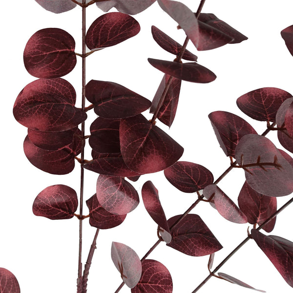 Pack of 6 x 100cm Artificial Eucalyptus Foliage Burgundy - Premium Quality