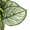 Pack of 6 x 60cm Artificial Caladium Style Stem Plant Variegated Green White Faux Foliage Arrangement