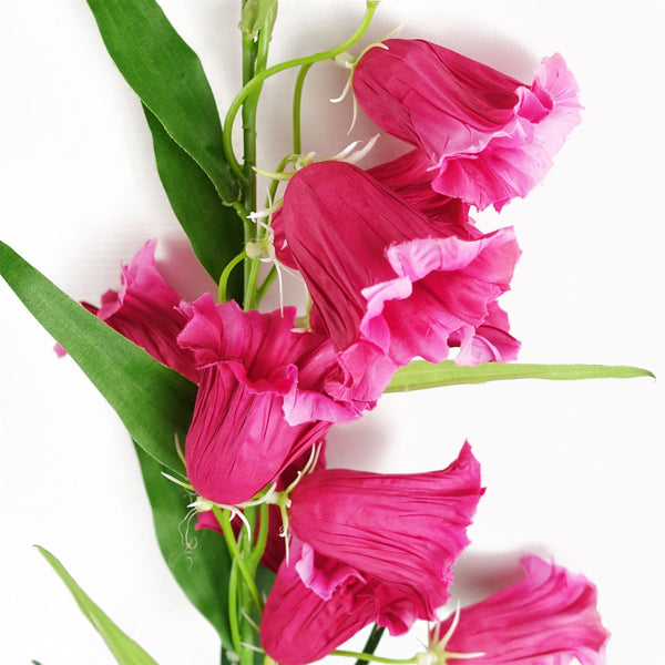 Pack of 6 x 100cm Trumpet Artificial Flower Stem Fuchsia Pink - Premium Quality