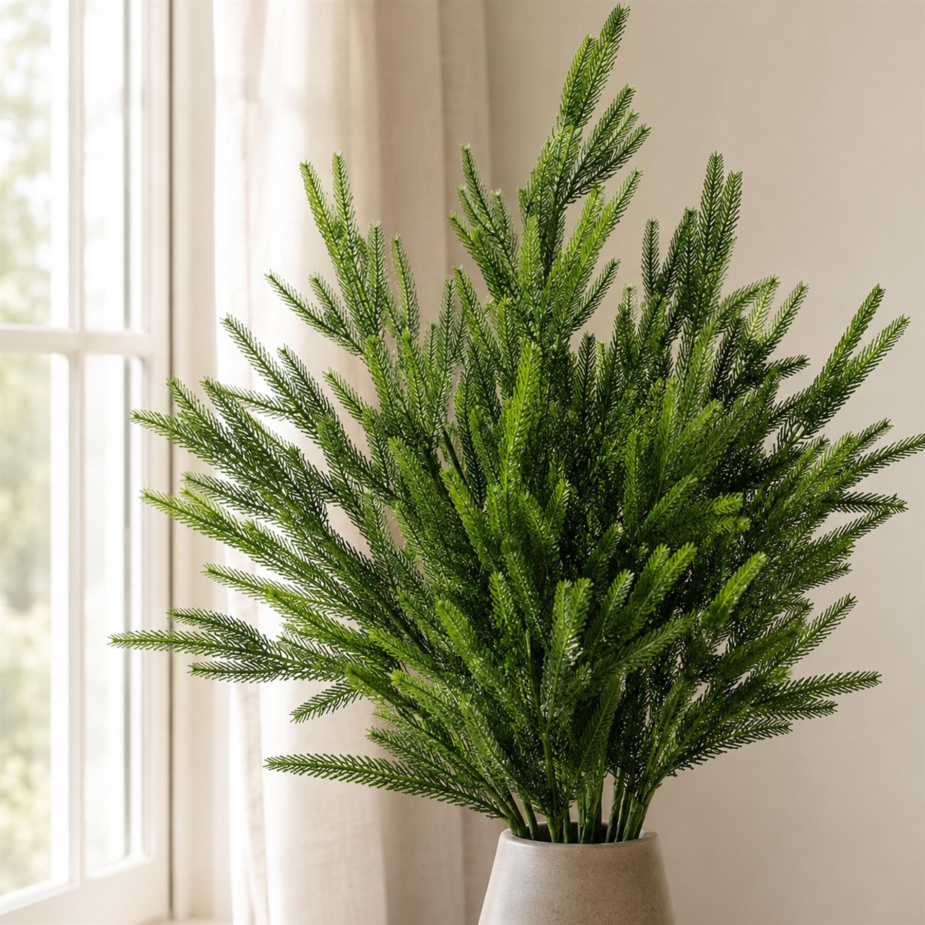 Pack of 6 x 95cm Artificial Green Pine Needle Sprays