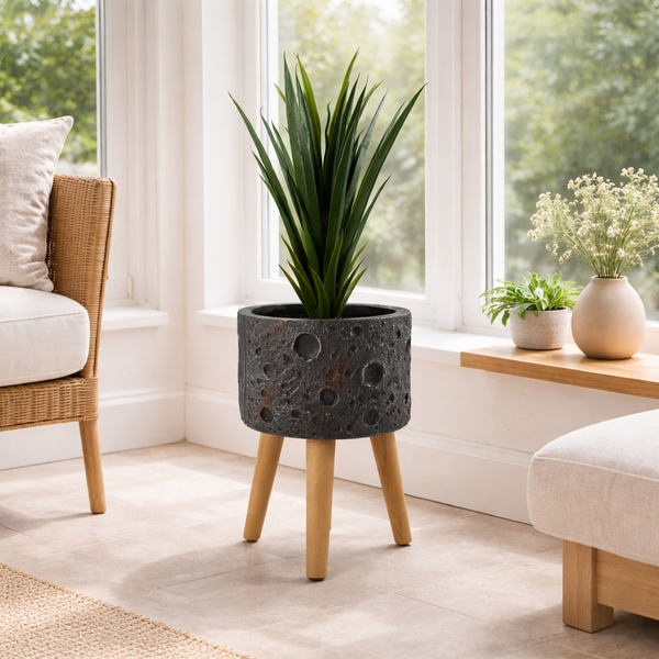 Large Planters Plant Pots Large Lunar Black Planter 35cm x 24cm Botanik