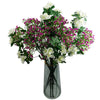 Pack of 6 x 60cm Flower Foliage Spray - White - Premium Quality