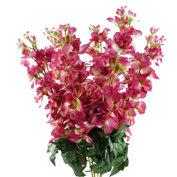 Pack of 6 x 75cm Delphinium Dark Pink Artificial Stem - Premium Quality