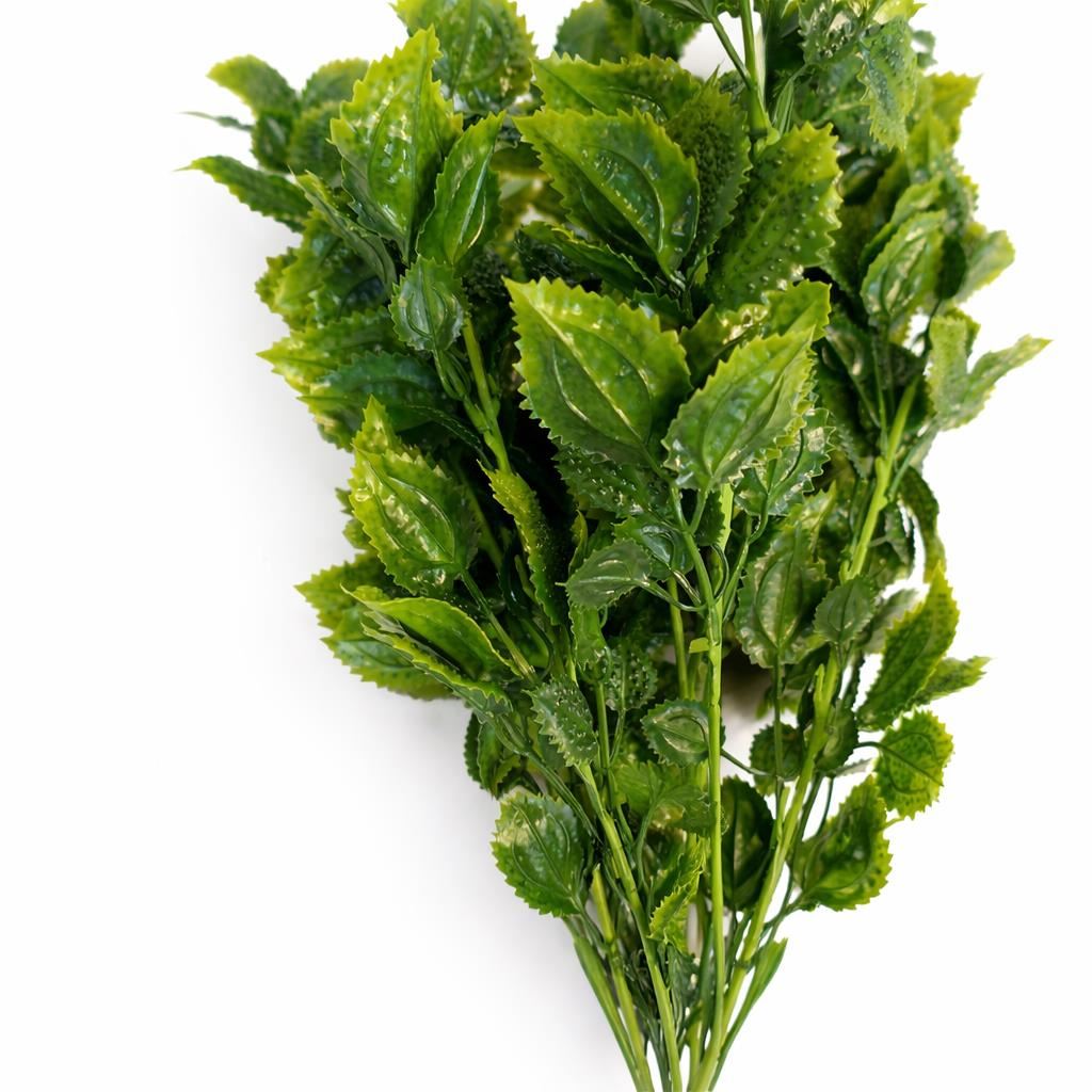 Pack of 6 x 75cm Artificial Green Leaf Foliage Bush Stem