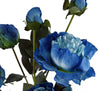 6 x 55cm Blue Peony Artificial Flower Stems - 24 flowers 18 buds - Premium Quality