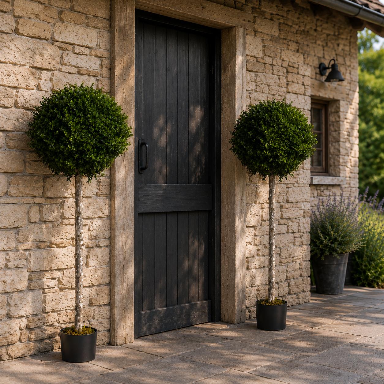 140cm Pair of Buxus Ball Artificial Tree UV Resistant Outdoor Topiary - Premium Quality