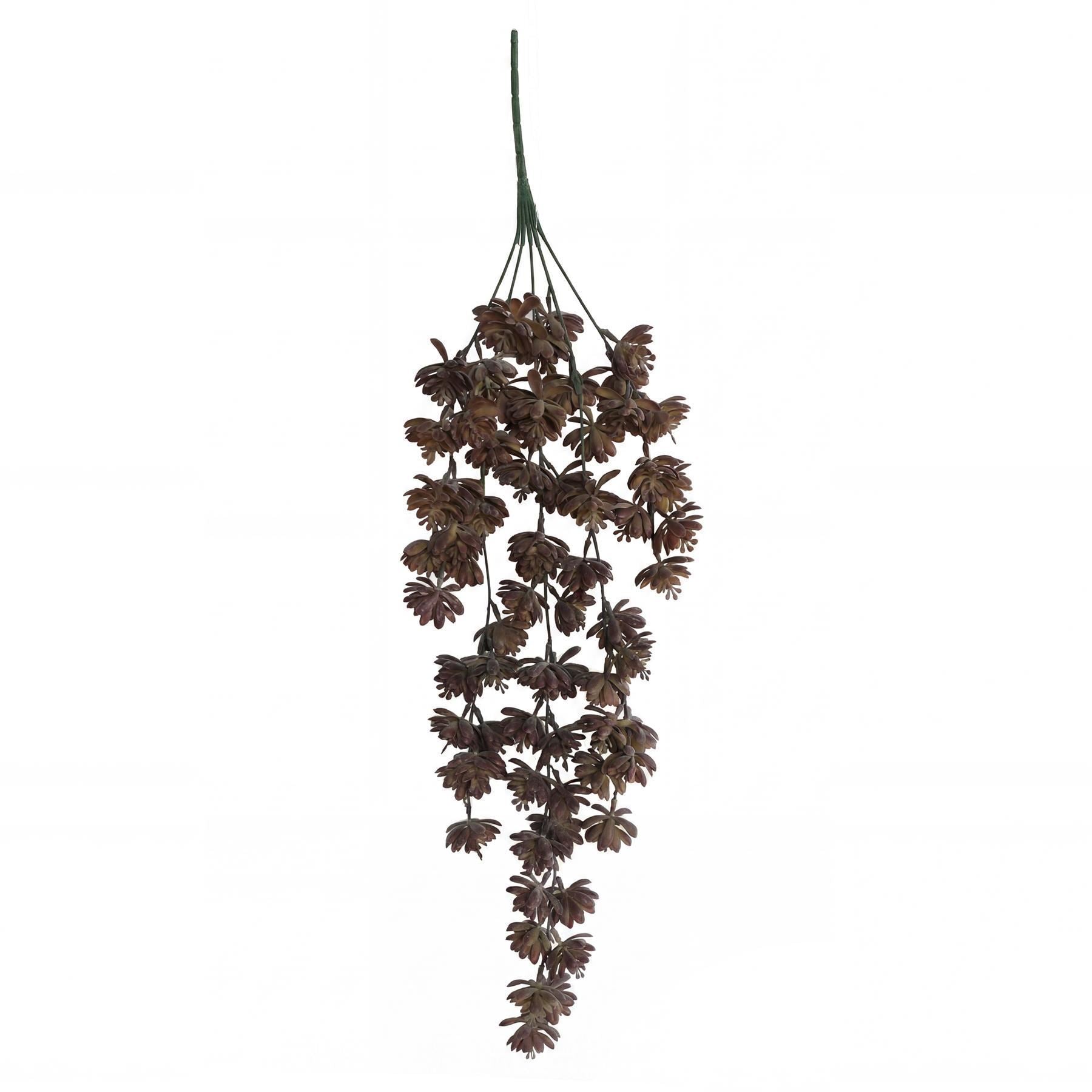 Pack of 6 x 70cm Artificial Trailing Sedum Succulent Plant Dusty Brown Hanging Faux Greenery - Premium Quality