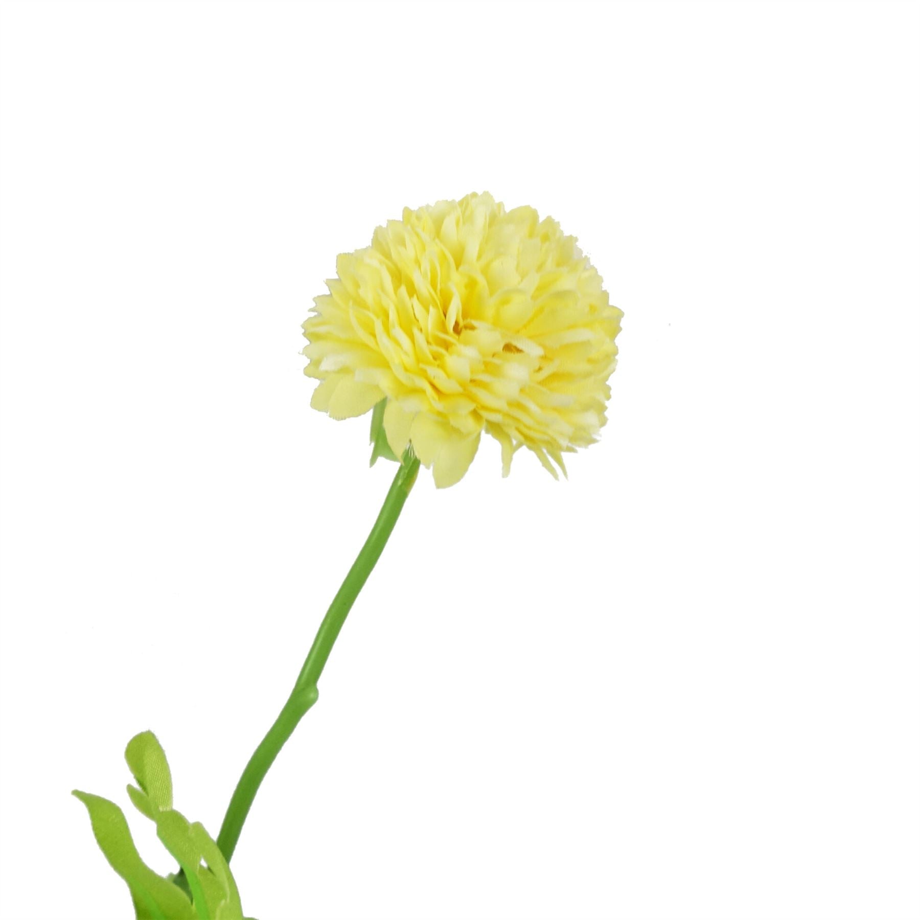 50cm Dahlia Pompom Yellow Artificial Stem