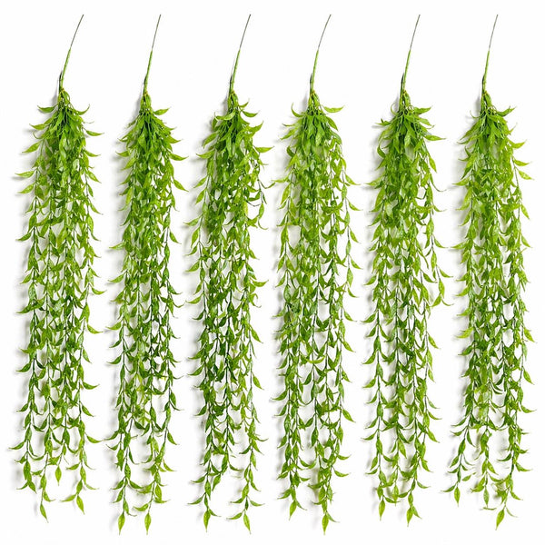 Pack of 6 x 90cm Artificial Trailing Leaf Vine Hanging Plant Faux Greenery Cascade