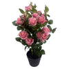 Botanik 60cm Rose Bush Pink Silk Flowers and Leaves