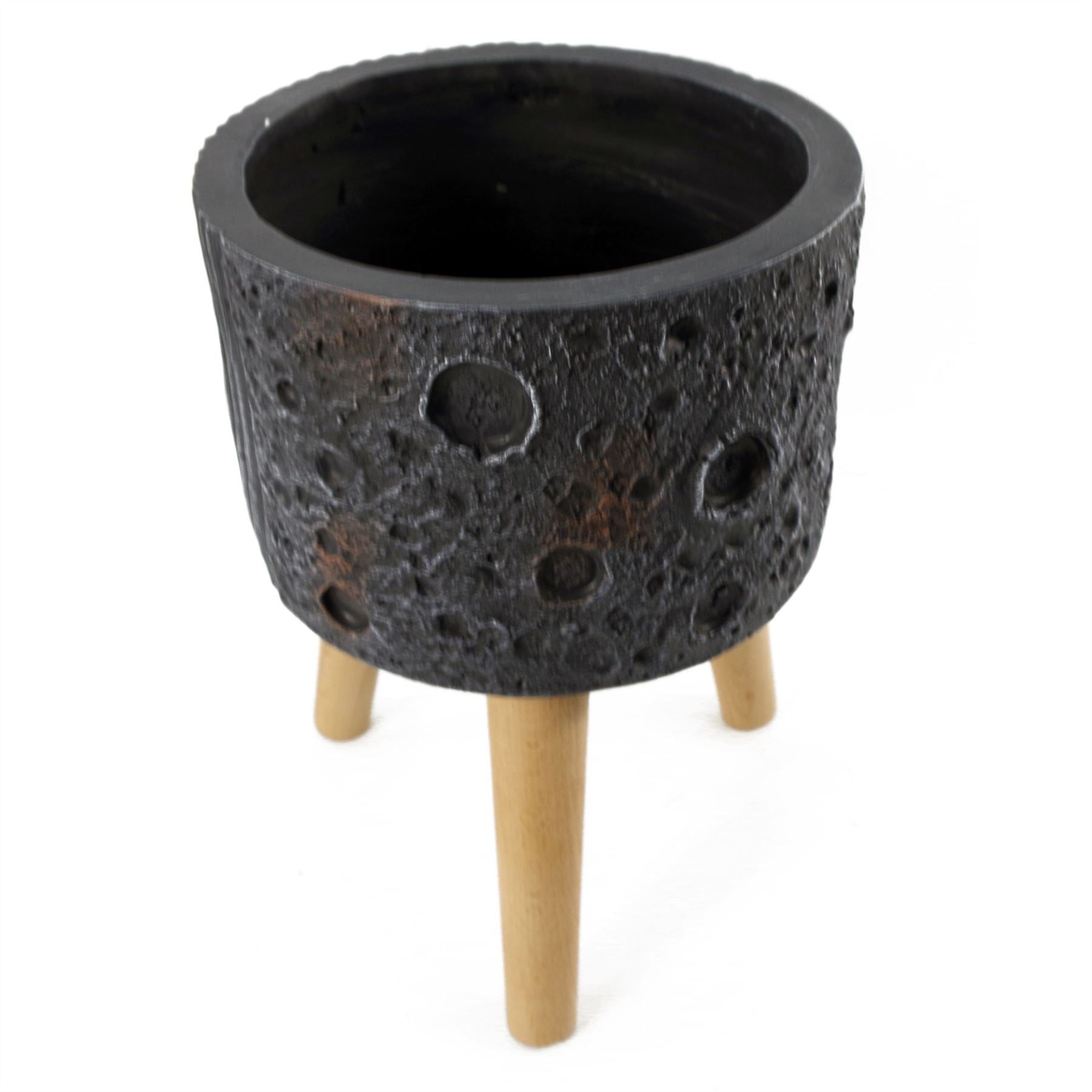 Moon Black Planter with Stand