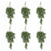 Pack of 6 x 80cm Italian Ruscus Hanging Plant with Realistic Foliage - Sage Green