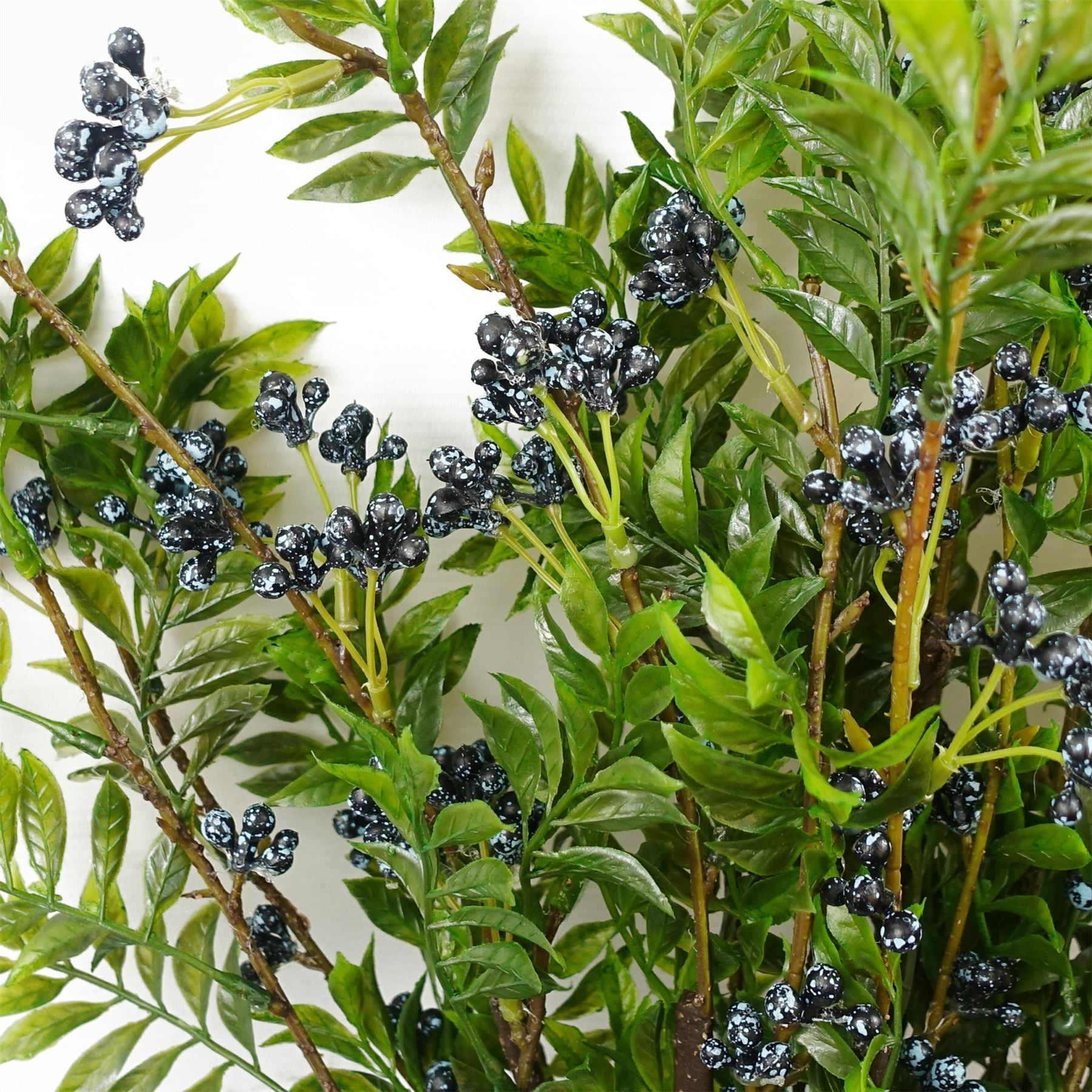 Leaf Design 70cm Nandina Foliage Blue Berry Spray Artificial