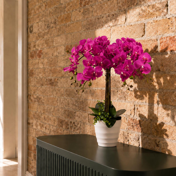 Artificial Deluxe Bush Orchid Pink 85cm Bush Orchid Lots of Flowers Botanik