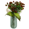 55cm Craspedia Stem Red Artificial