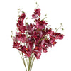 Pack of 6 x 80cm Dark Pink Artificial Mini Orchid Stem - Premium Quality