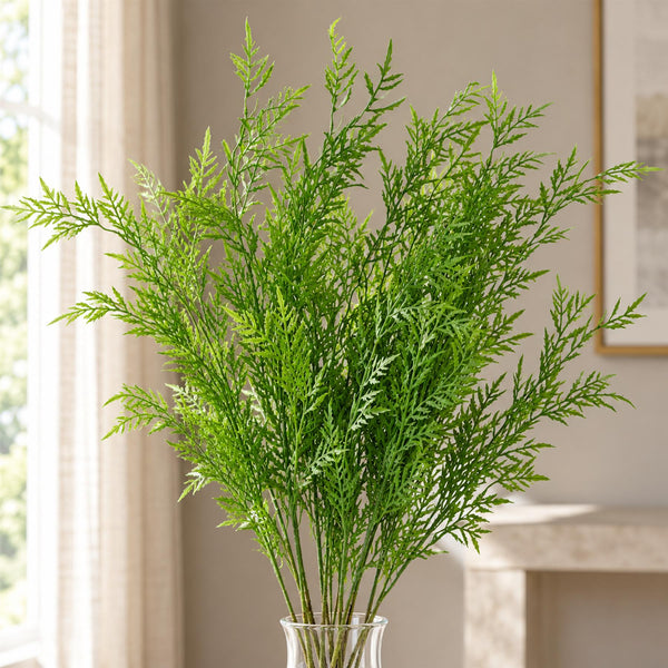 Pack of 6 x 120cm Artificial Boston Fern Stem Filler - Premium Quality
