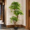 Large Artificial Tree Japanese Fruticosa Ficus Tree Plain Plastic Pot 140cm Botanik