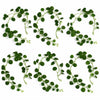 Pack of 6 x 160cm Artificial Round Pilea Botanik Garland Hanging Decoration - Premium Quality