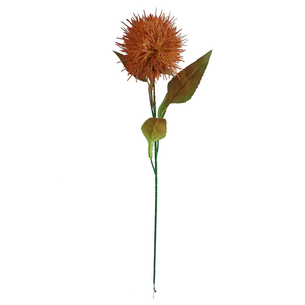 Pack of 6 x 70cm Globe Thistle Yellow Ball Artificial Flower Stem - Premium Quality