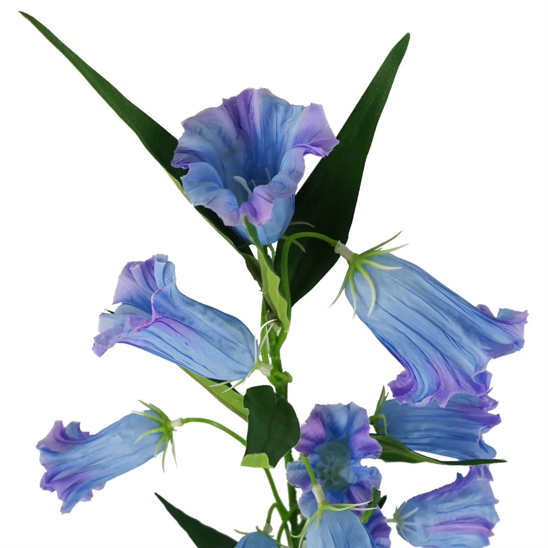 Pack of 6 x 100cm Trumpet Artificial Flower Stem Blue - Premium Quality