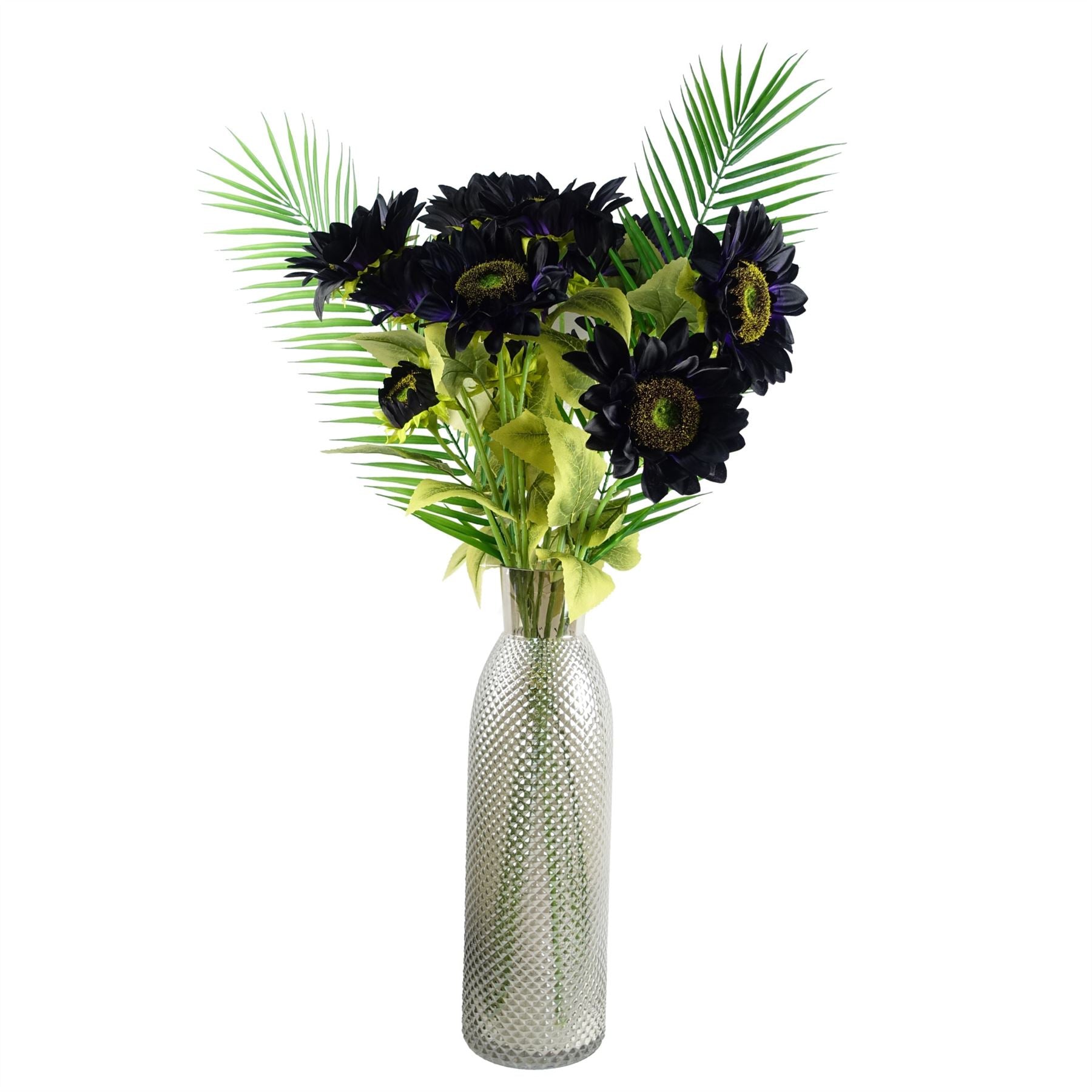 Pack of 6 x Artificial Flowers Purple Sunflower - 3 heads 88cm