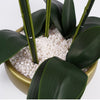 Orchid Artificial White Gold Ceramic Planter Botanik