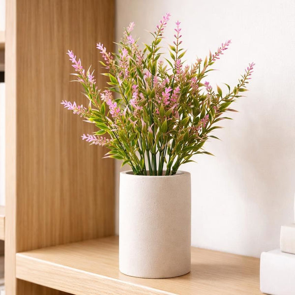 Pack of 6 x 34cm Artificial Pink Heather Stem Plant