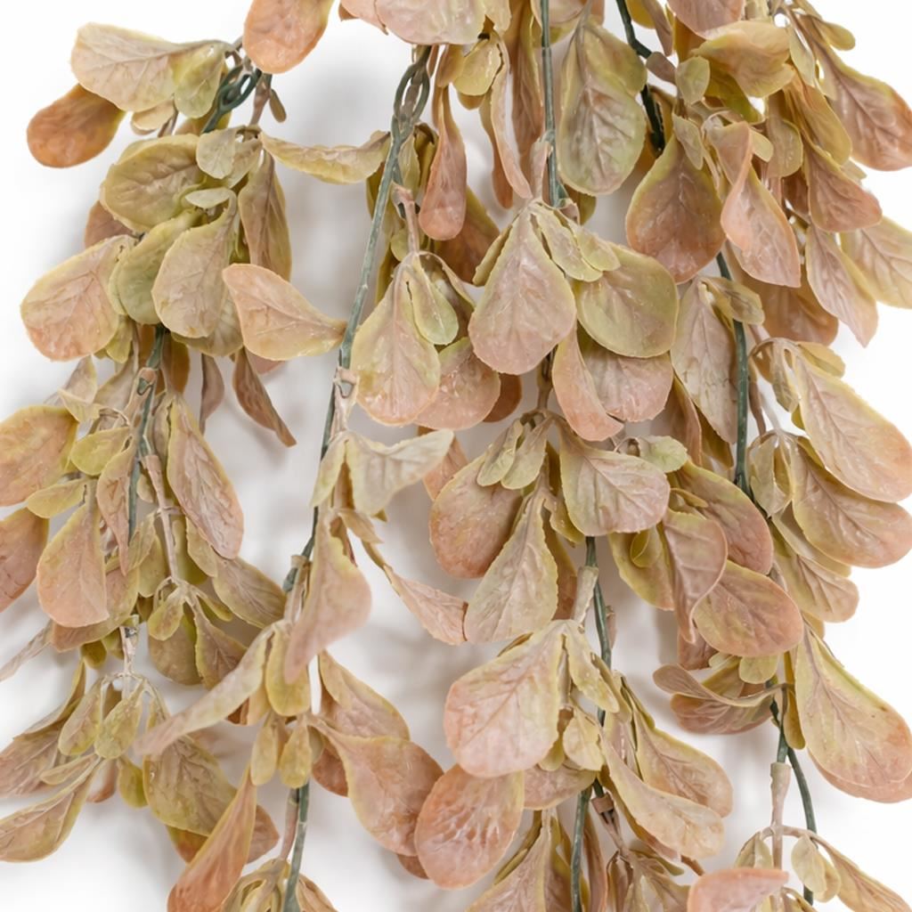 Pack of 6 x 70cm Artificial Trailing Leaf Spray Stem - Dusty Pink and Cream