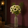 Leaf 100cm White Artificial Sunflower Arrangement Glass Vase