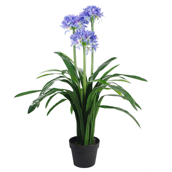 Agapanthus Blue Flower Plant Realistic Faux House Plants 90cm Botanik