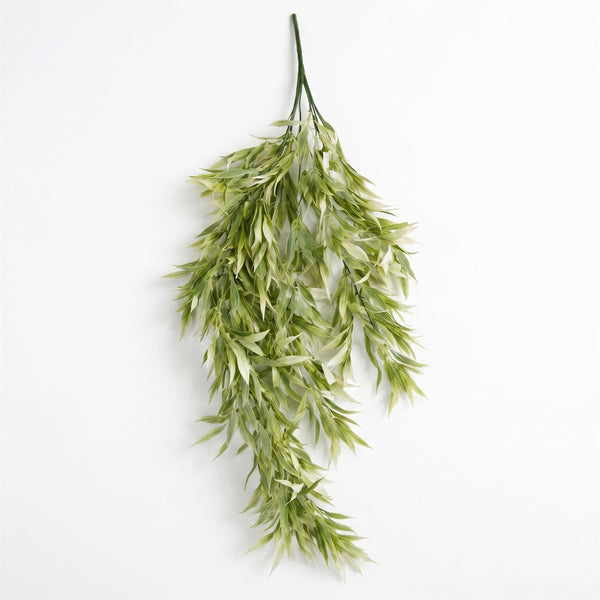 Pack of 6 x 80cm Italian Ruscus Hanging Plant with Realistic Foliage - Light Green