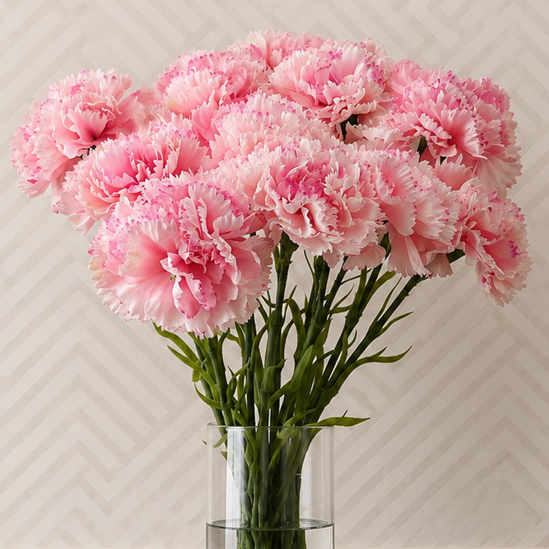 Pack of 6 x 57cm Pink Carnation Artificial Flowers