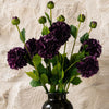 Pack of 6 x 75cm Artificial Dahlia PomPom Flower Stem Purple - Premium Quality