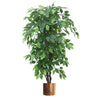 Artificial Ficus Tree Plant Green Bushy Ficus 120cm Copper Metal Planter