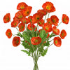 Pack of 6 x 60cm Artificial Red Poppy Sprays - 4 Flowers Each