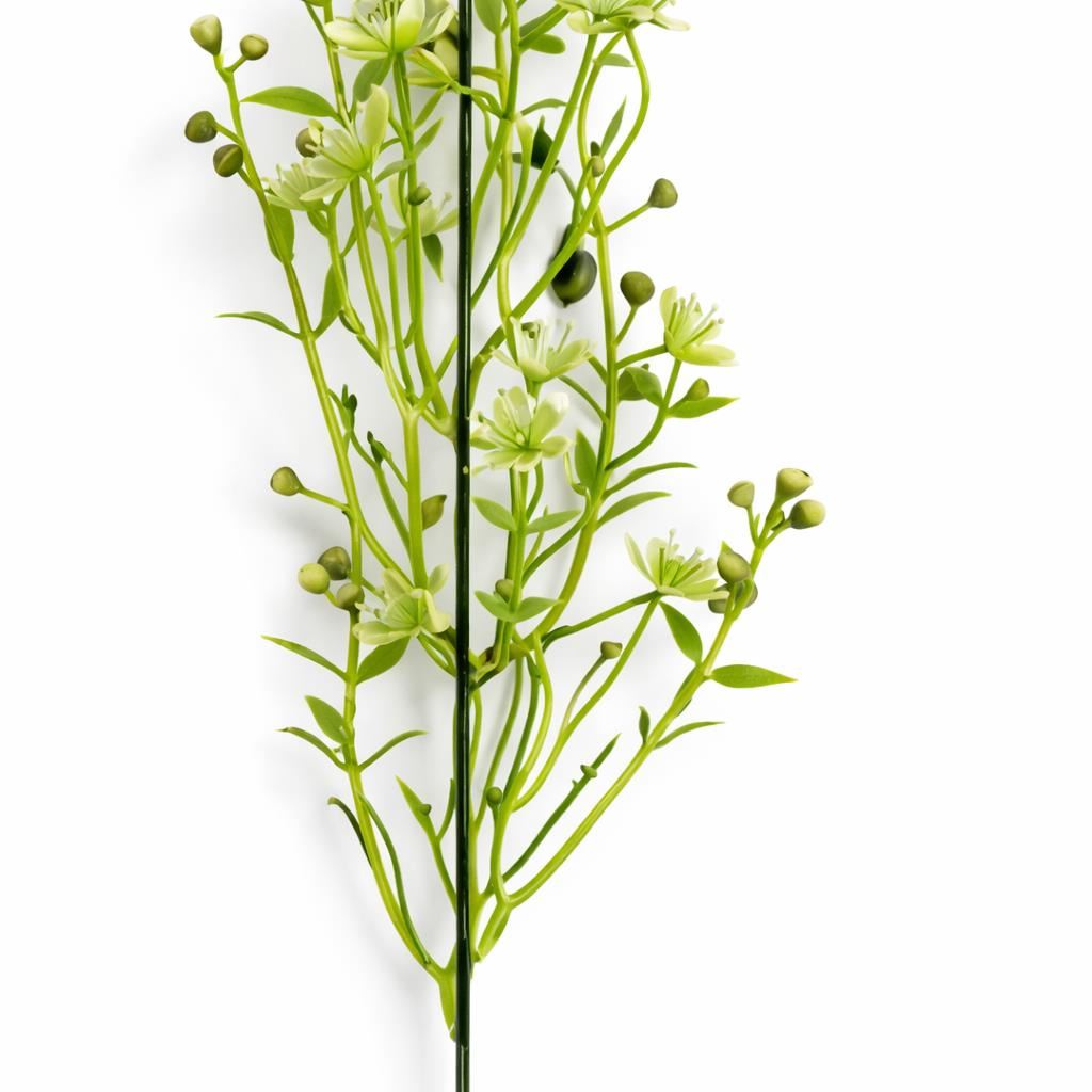 Pack of 6 x 48cm Artificial Wild Berry Blossom Spray Stem – Faux Green Floral Filler