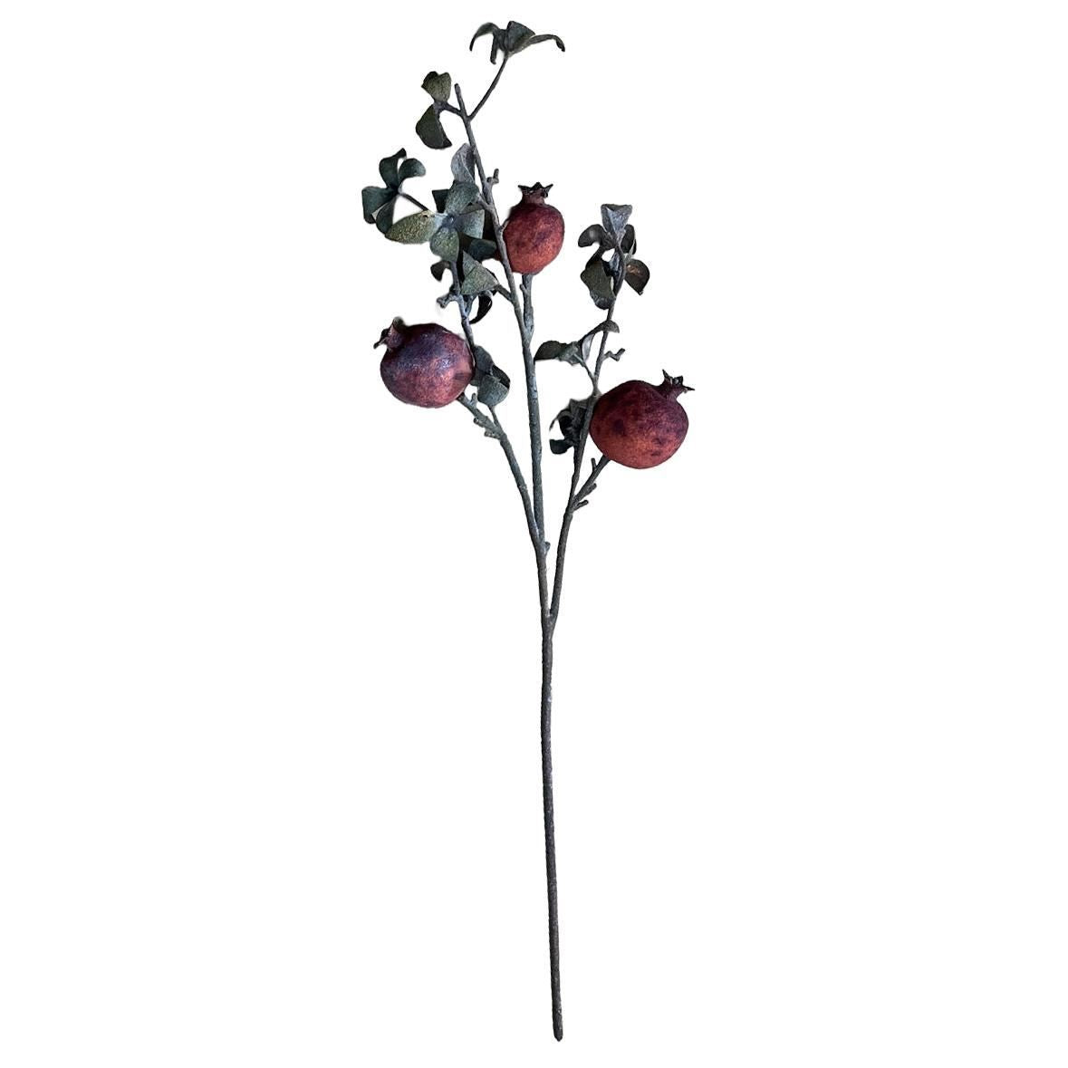 Pack of 6 x 75cm Artificial Pomegranate Stem Artificial Red - Premium Quality