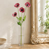 60cm Artificial Purple Poppy Spray - 4 Flowers