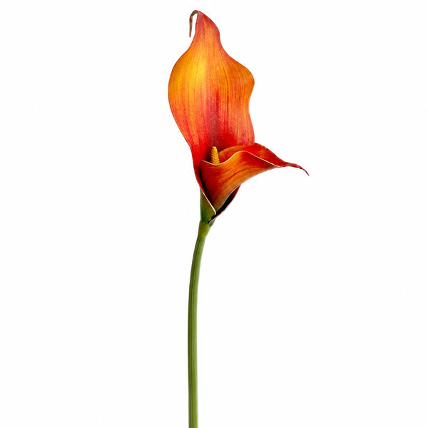 Pack of 6 x 70cm Artificial Orange Calla Lily Stems