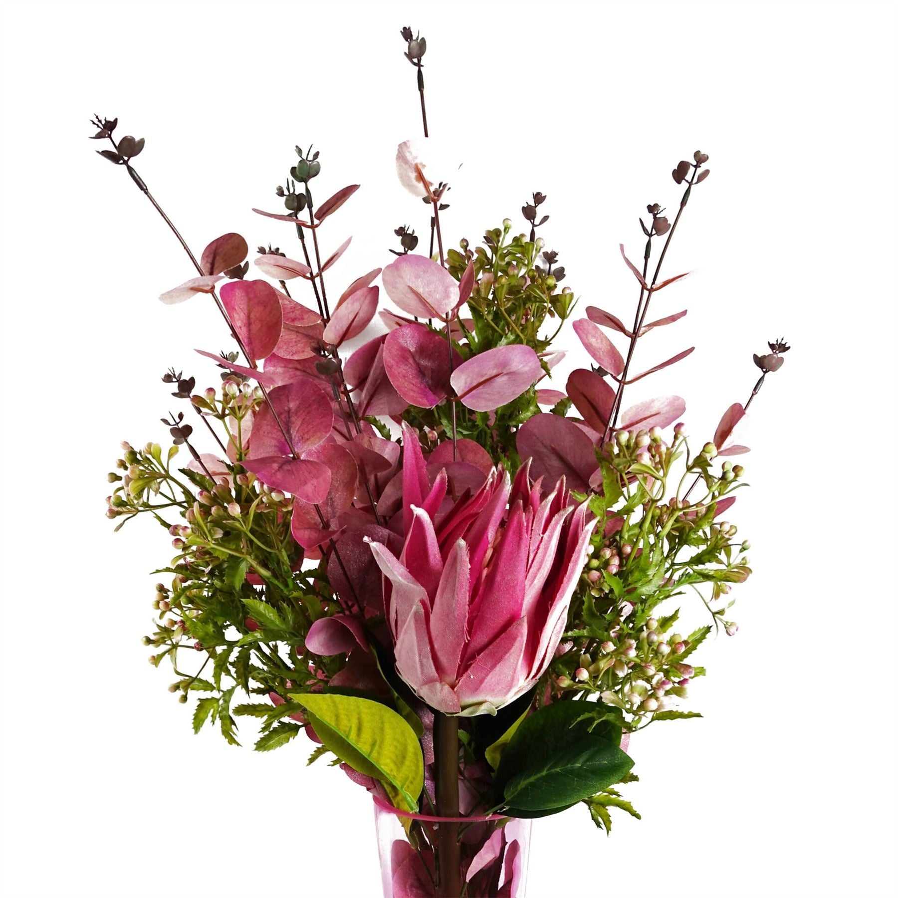 Pack of 6 x 65cm Protea Sugarbush Flower Stem - Pink - Premium Quality