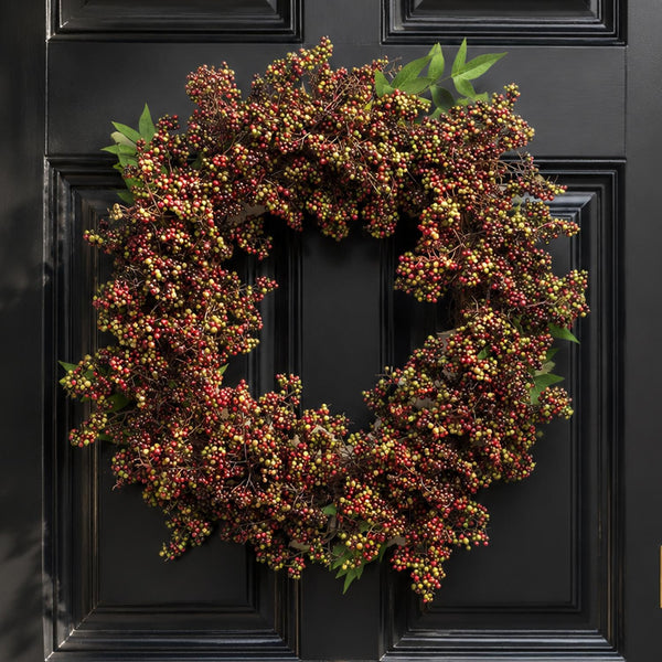 Artificial Hanging Black Berry Wreath Botanik