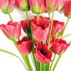 Pack of 6 x 80cm Artificial Tulip Red Stem - Premium Quality