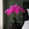 85cm Artificial Deluxe Bush Orchid - Dark Pink with Black Pot - Premium Quality