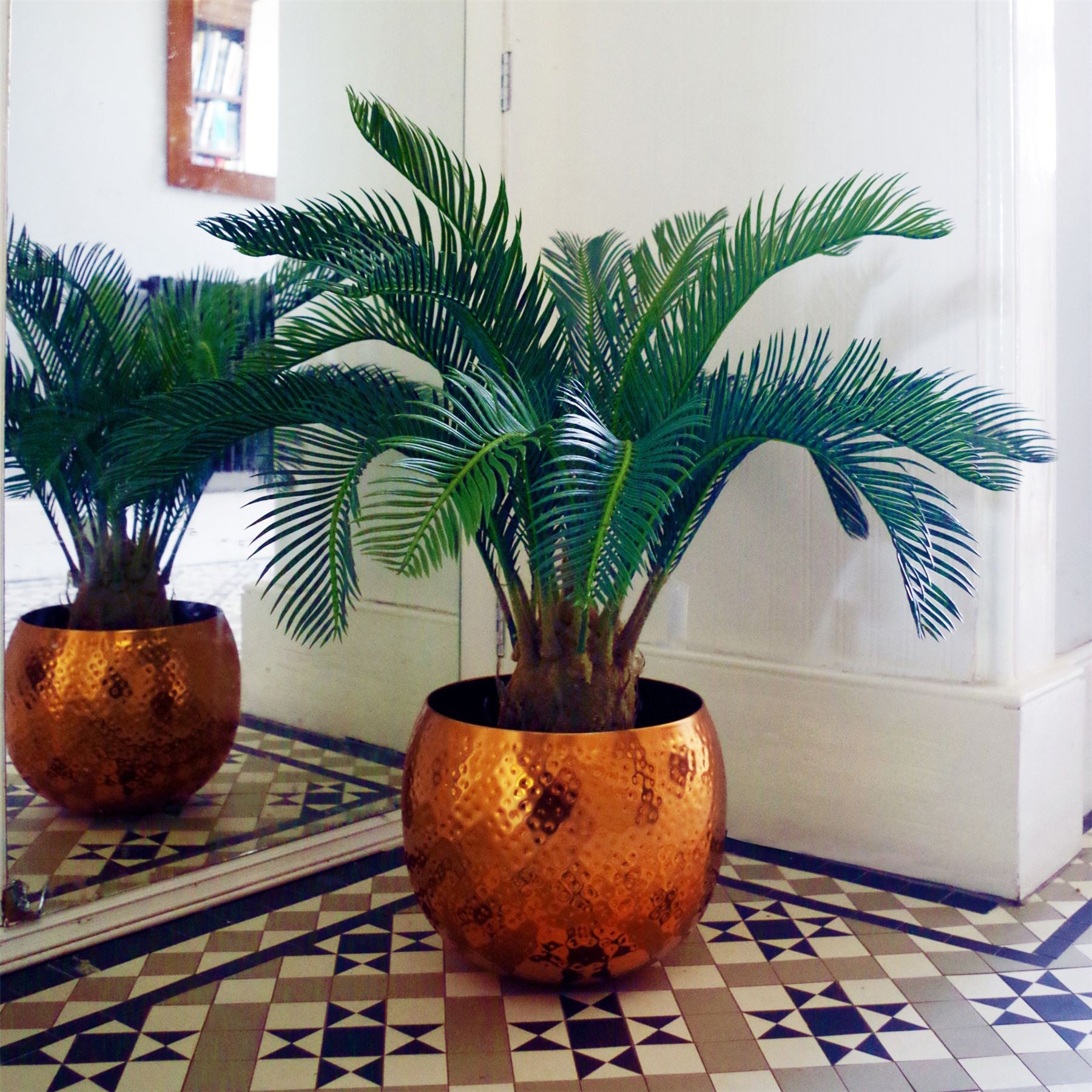 Large Artificial Palm Tree 80cm Cycas Realistic Plant Leaf Design UK Botanik