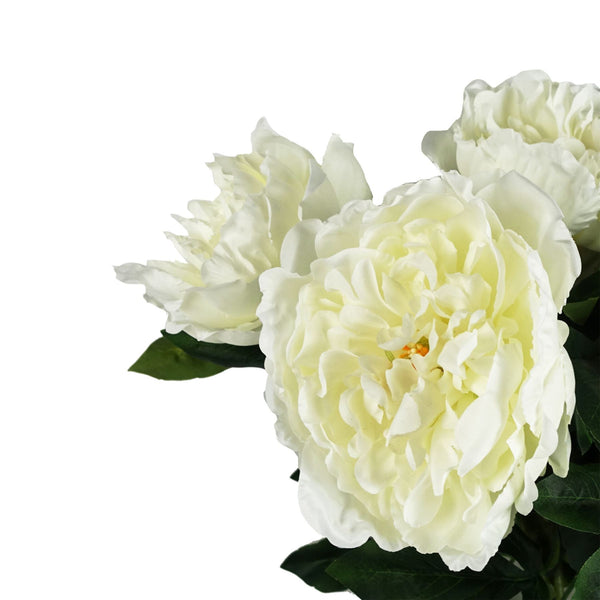 Pack of 6 x 80cm Artificial Cream Peony Stem - Premium Quality