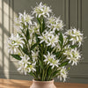 Pack of 6 x 72cm Artificial White Spider Lily Stems