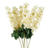 Pack of 6 x 75cm Delphinium Cream Artificial Stem - Premium Quality