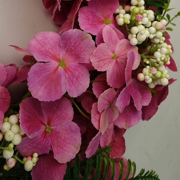 Artificial Pink Floral Blossom Wreath Botanik